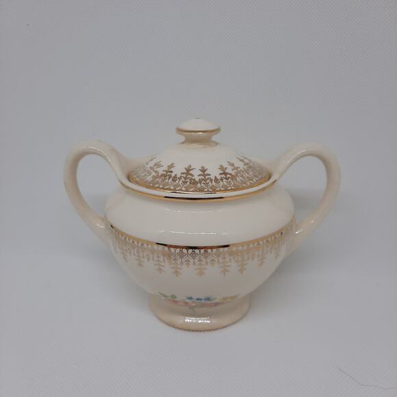 Universal Cambridge Camwood Ivory Sugar Dish with Lid - Picture 1 of 11